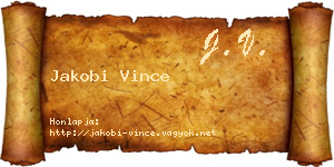 Jakobi Vince névjegykártya